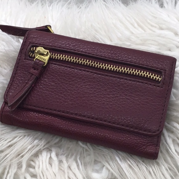 Fossil Burgundy Pebble Leather Wallet - Picture 3 of 7
